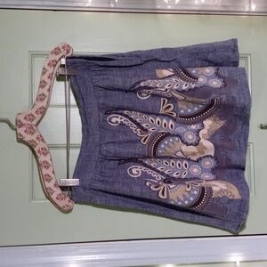 Women's Monteau oversized paisley print linen skirt Large